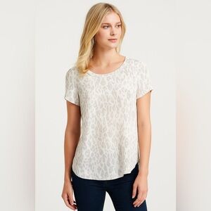 Acrobat 100% Silk Snow Leopard Top